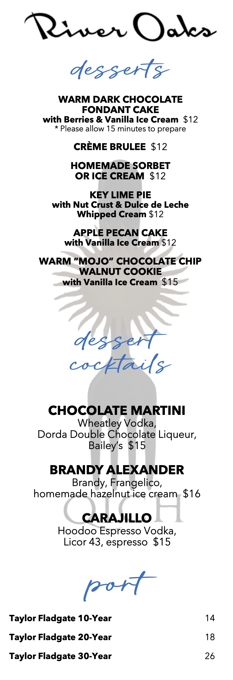 River Oaks - Delicious Dessert Drinks!