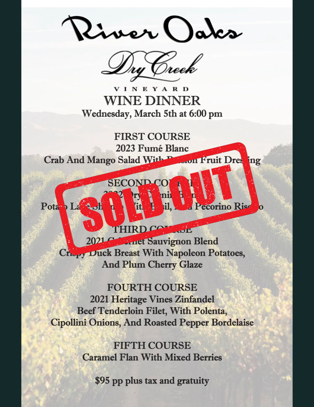 Dry Creek Wine Dinner!